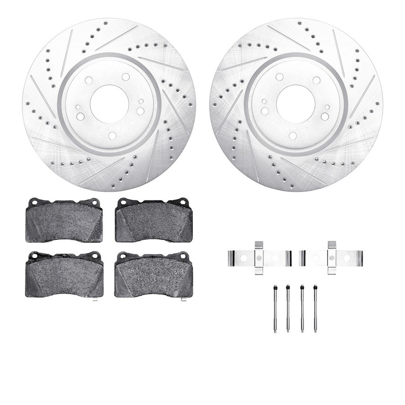 WGTH1-72000 R1 Concepts 2-Wheel Set Brake Disc and Pad Kits Front for Lancer