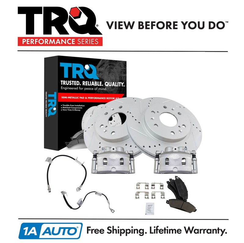 TRQ Performance Brake Pad & Rotor Kit Ceramic Fits Chevrolet GMC