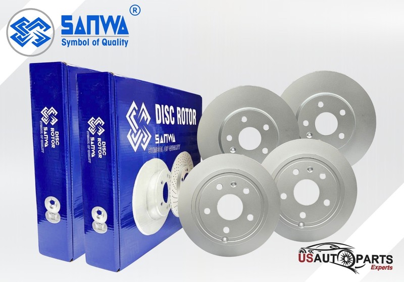 FRONT AND REAR BRAKE ROTOR SET GEOMET COATED FOR CHEVROLET GMC EQUINOX 10 – 17