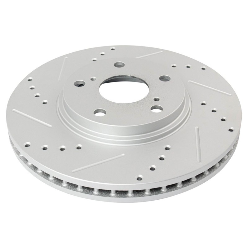 Front Performance Drilled Slotted Coated Brake Rotor & Posi Ceramic Pad Kit New gallery