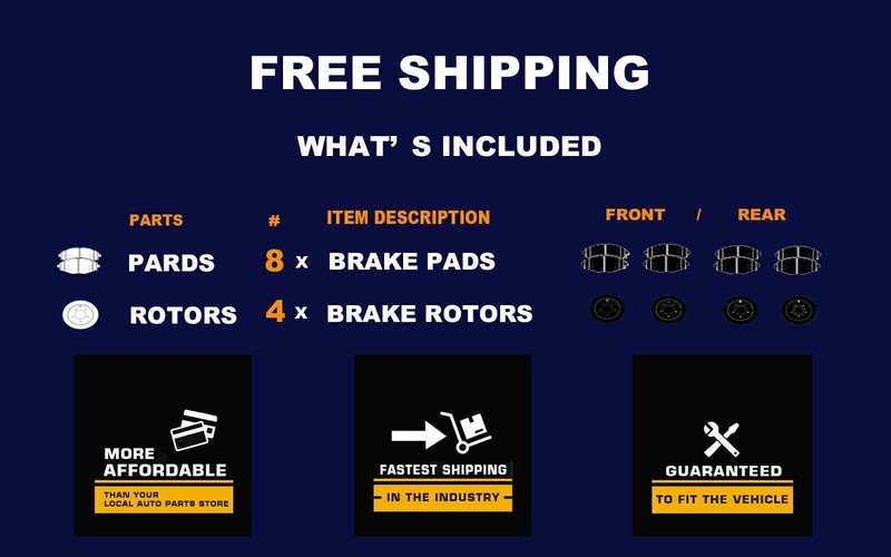 350mm (13.79 Inch) Front Rear Drilled Brake Rotors Brake Pads Kit for Ford F-150 gallery