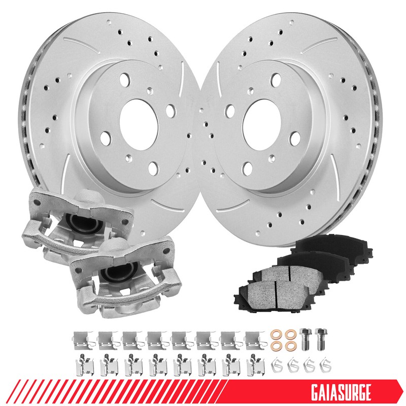 Front Disc Brake Rotors Pads Calipers Kits for Toyota Prius C Yaris Scion iQ