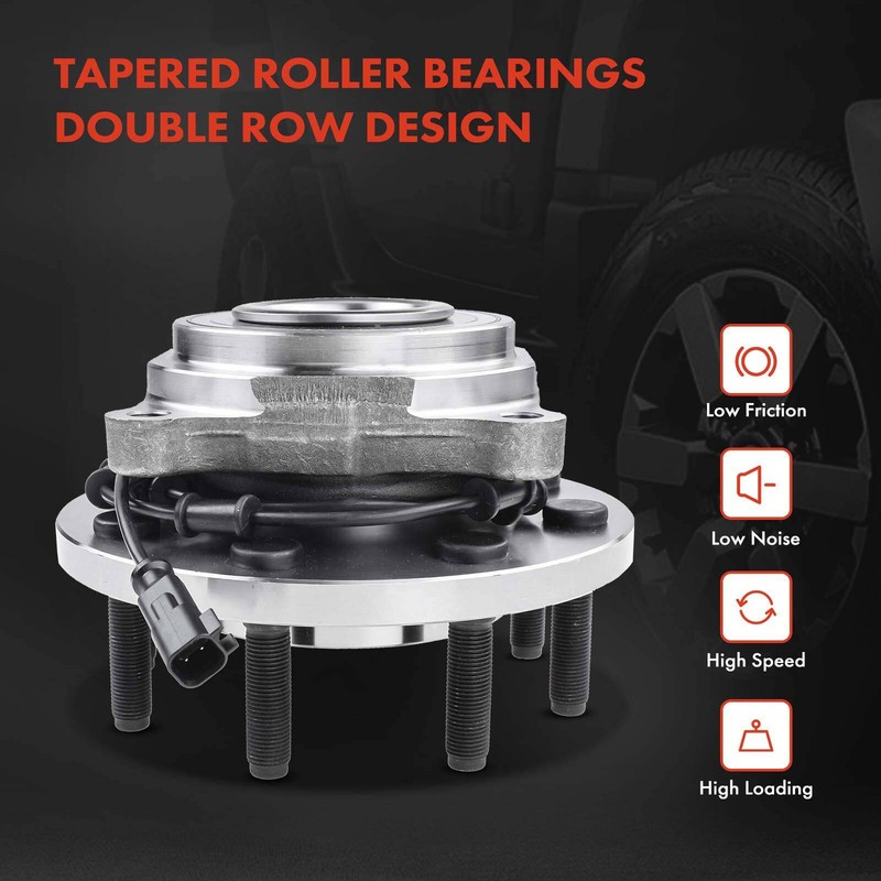 Front Disc Brake Rotor & Pad + Hub Bearing for Dodge Ram 2500 Ram 3500 2009-2010 gallery