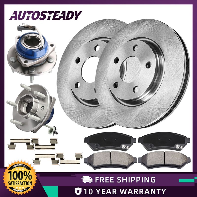 Front Rotor Brake Pad Wheel Bearing Hub Kit for 2005 - 2008 Pontiac Grand Prix
