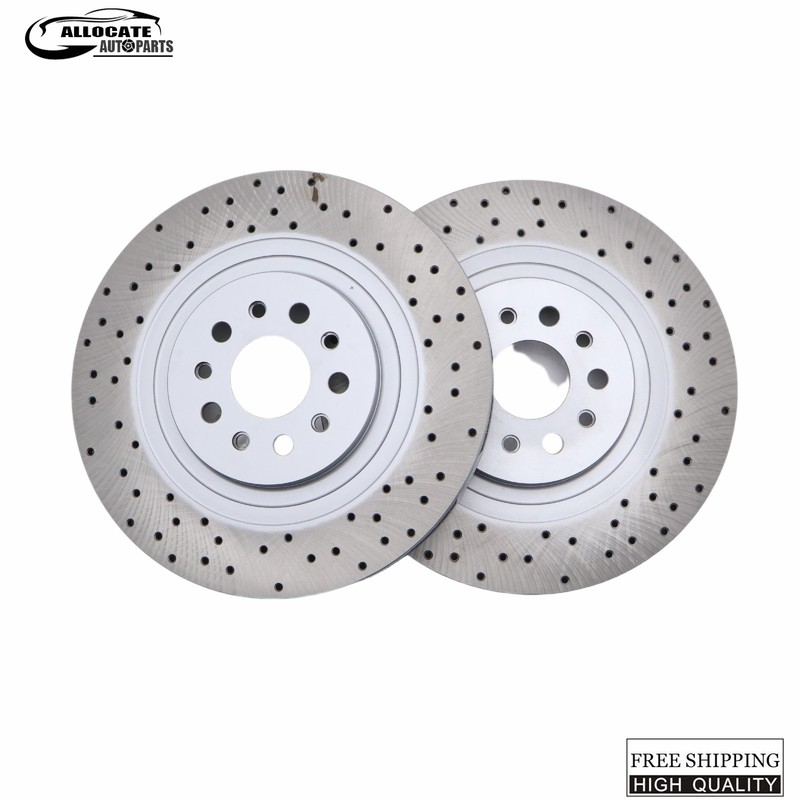 Front+Rear Floating Drilled Vented Rotor For Maserati Ghibli Quattroporte 17-21 gallery