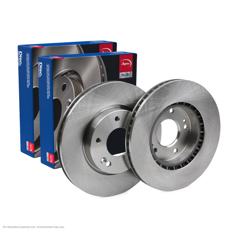 2x APEC Front Brake Discs Fits HYUNDAI TUCSON (JM) 2.0 103kW/140HP/1991cc