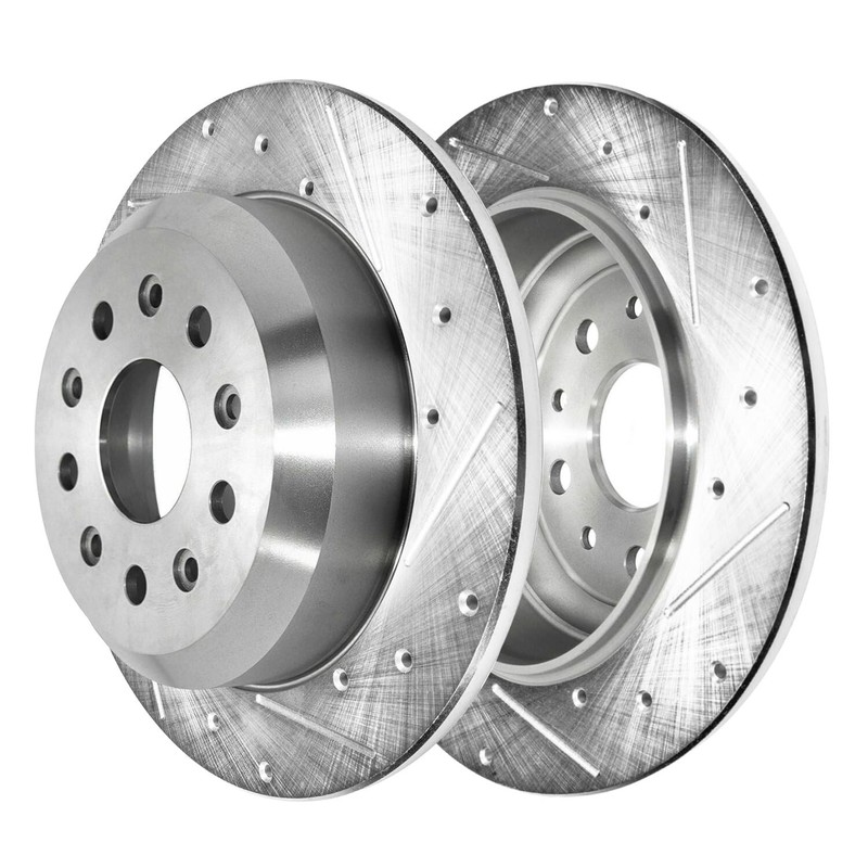 342mm Rear Drilled Disc Brake Rotors Brake Pads for 2018 - 2023 Jeep Wrangler gallery
