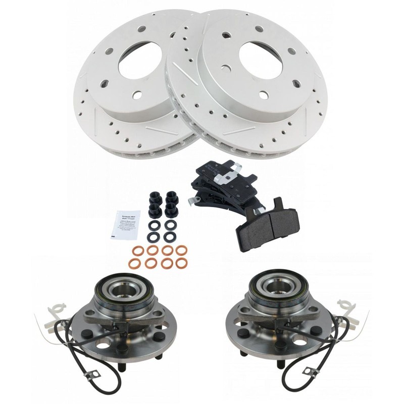 Performance Brake Rotor Posi Semi-Metallic Pad & Hub Bearing Front Kit gallery