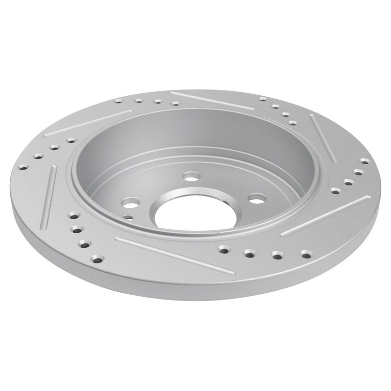 Front & Rear Ceramic Brake Pad & Performance Drilled Slotted Rotor Kit gallery