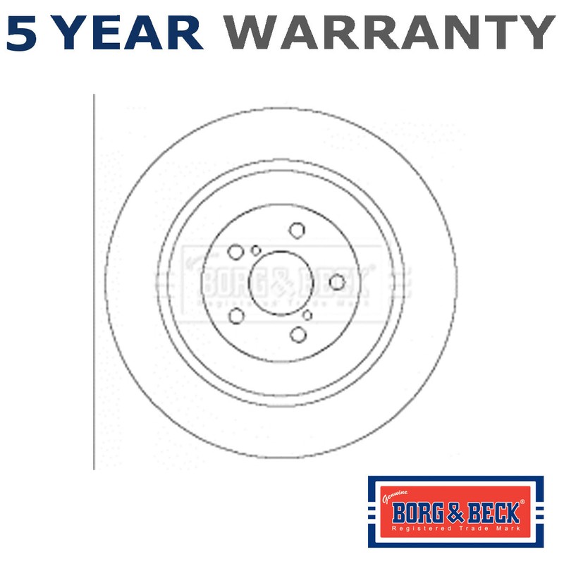 Borg & Beck Rear 1x Brake Disc Fits Subaru Impreza 2001-2004 2.0 26700FE000