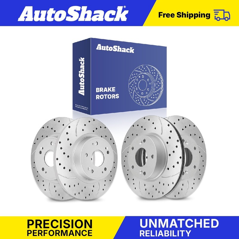 Front Rear Drilled Slotted Brake Rotors for Honda, Accord 2005, 2008-2012