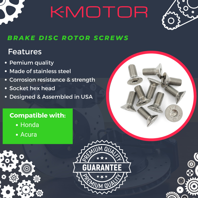 Brake Disc Rotor Screws Compatible with Honda Acura - 10 Pack gallery
