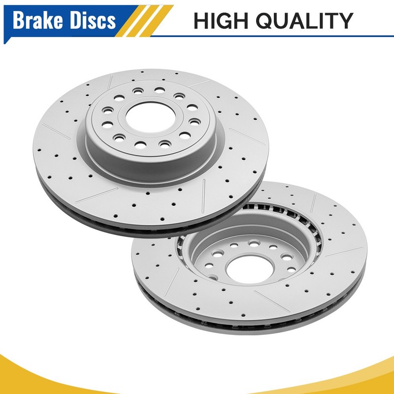 378mm Front Disc Drilled & Slotted Brake Rotors for 2019 – 2025 Ram 1500