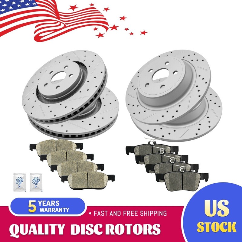 Front Rear Brake Disc Rotors & Ceramic Pads for Ford Edge Lincoln MKX Nautilus