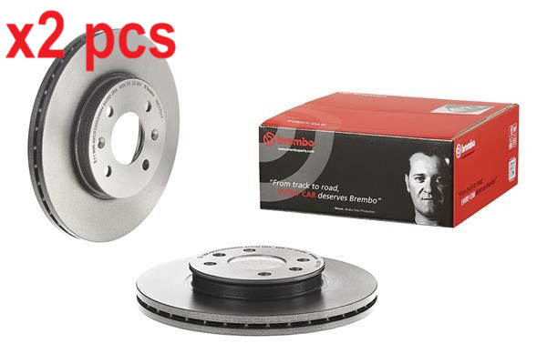 X2 PCS L&R SIDES FITS KIA RIO III SALOON 1.25 CVVT BRAKE DISC 09.C173.11 BREMBO