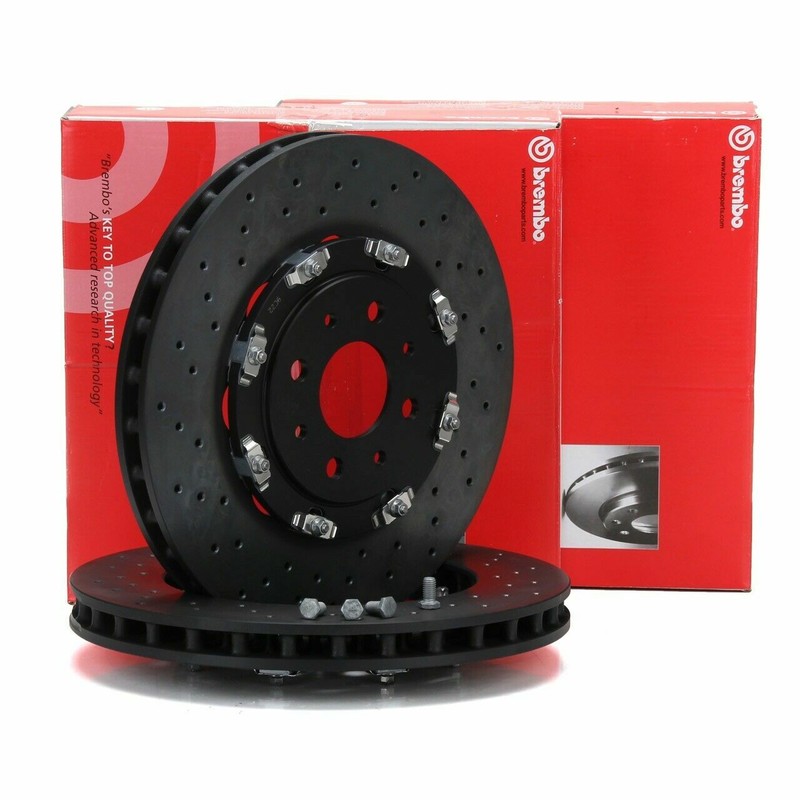Pair Front Brembo 305mm Drilled Floating Discs Abarth 595/695 1.4 180 HP