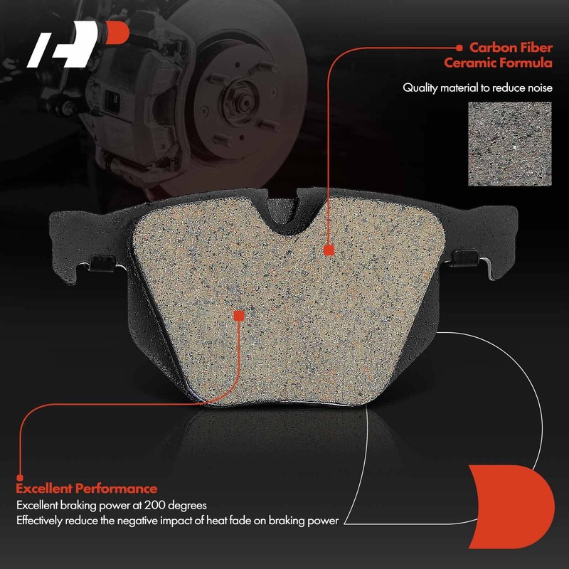 A-Premium 6x Drilled Brake Rotor+Ceramic Brake Pad Rear for BMW 525xi 528i 530xi gallery