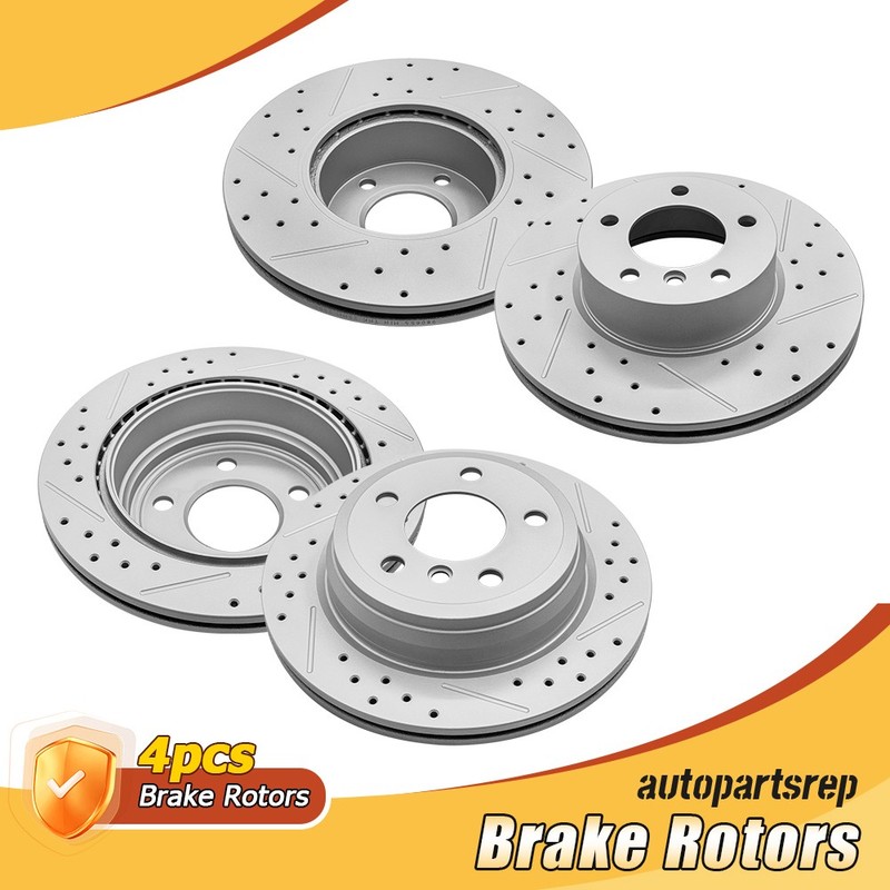 Front & Rear Drilled Brake Rotors Set for BMW 430i Gran Coupe 330i GT xDrive