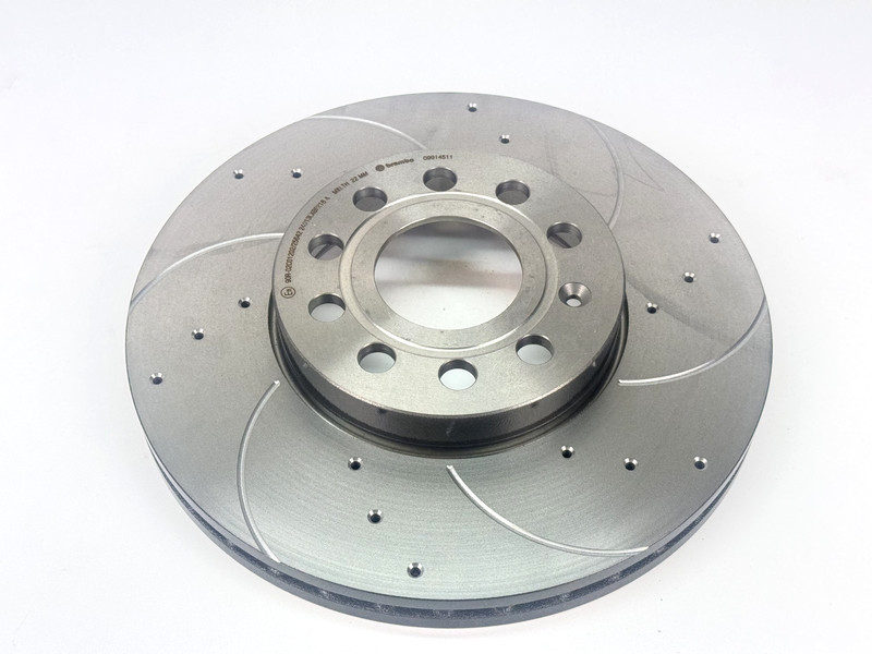 BREMBO HIGH PERFORMANCE DRILLED GROOVED BRAKE DISC PADS VW AUDI SKODA SEAT gallery
