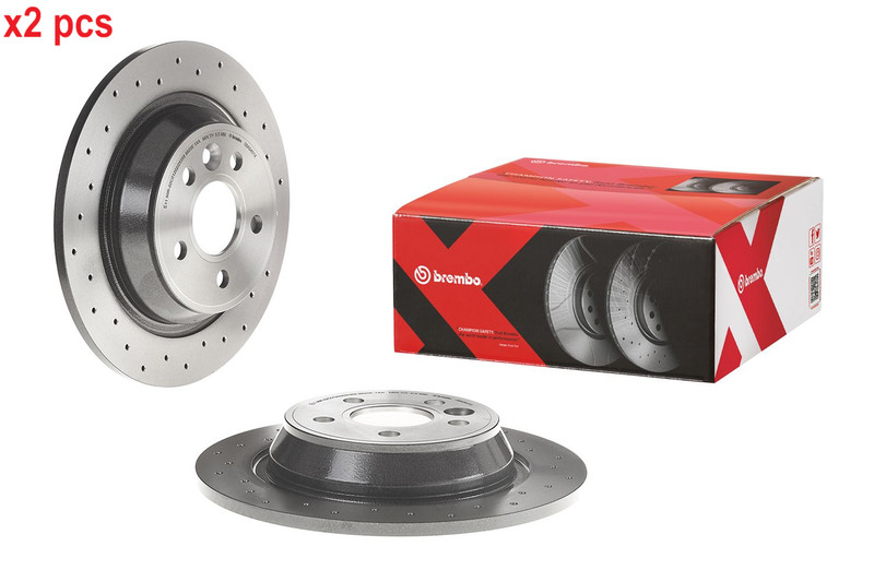 X2 PCS L&R SIDES FITS FORD FOCUS II 2.5 ST BRAKE DISC 08.A540.1X BREMBO