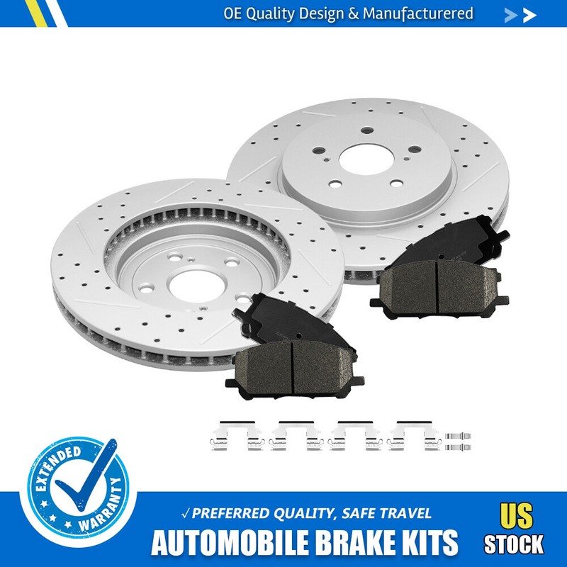 Front Drilled Disc Brake Disc Rotors +Ceramic Pads For Lexus RX400h 2006 – 2008