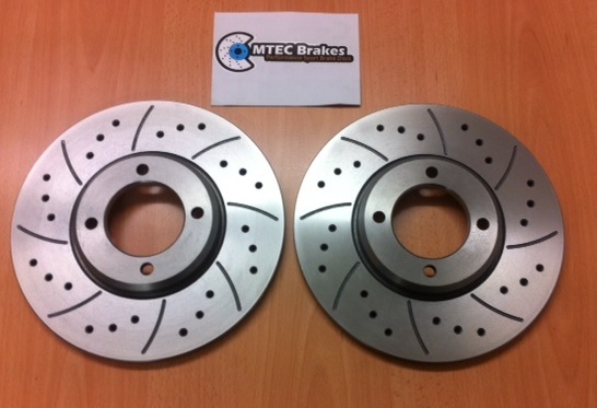 Ford Escort Mk2 Front Drilled Grooved Brake Discs