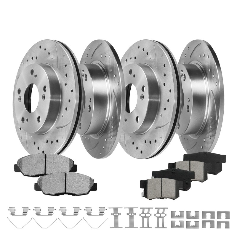 Front Rear Disc Brake Rotors Brakes Pads Fit for 1.8L Honda Civic 2006-2010 2011