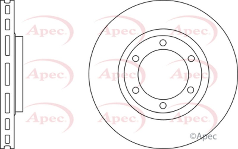 Apec Front Brake Disc Fits Mitsubishi L200 1996-2005 2.4 D 2.5 TD MB950958 gallery