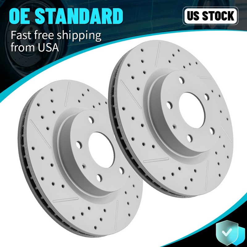 11.61″ Front Drilled Slotted Brake Disc Rotors For Mazda 3 Sport Cx-3 2016-2022