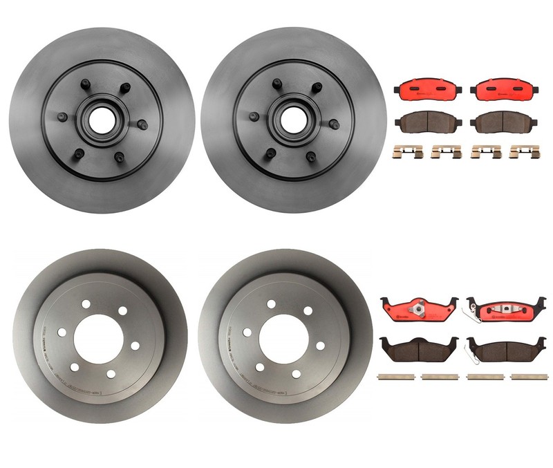 Front Rear Full Brembo Brake Kit Ceramic Pads Disc Rotors For Ford F-150 Mark LT