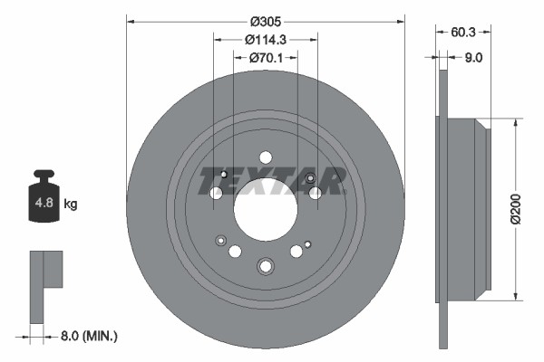 Textar 92195100 Brake Disc for Honda gallery