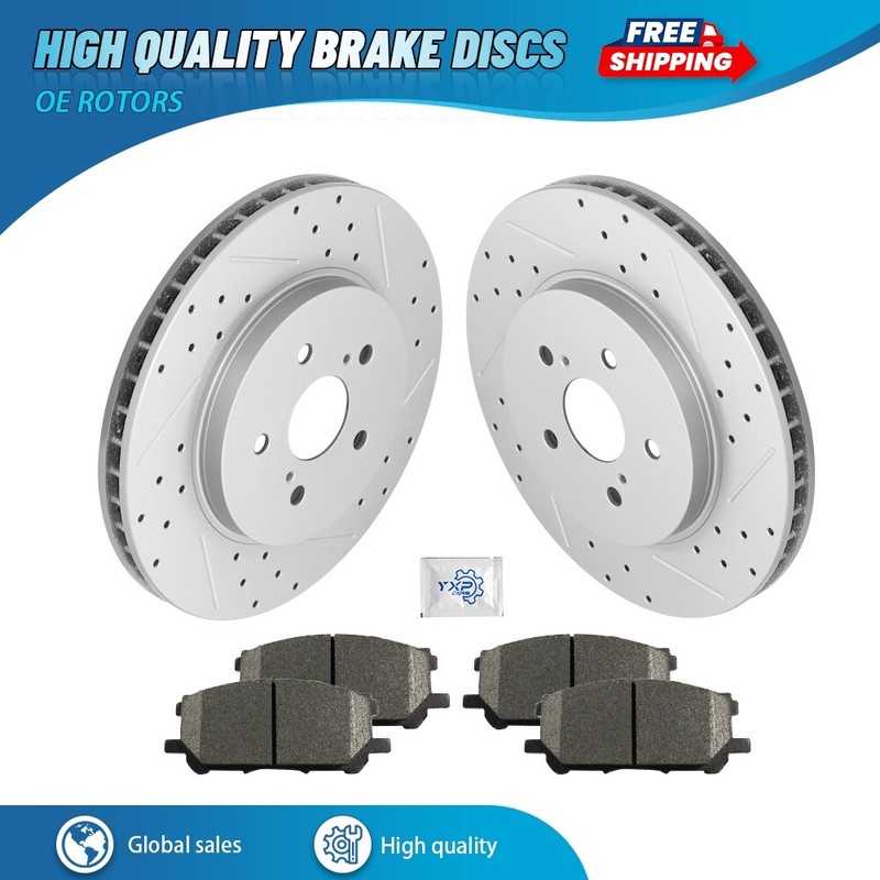 Front Disc Rotors + Brake Pads for Lexus RX330 RX350 RX400h Toyota Highlander