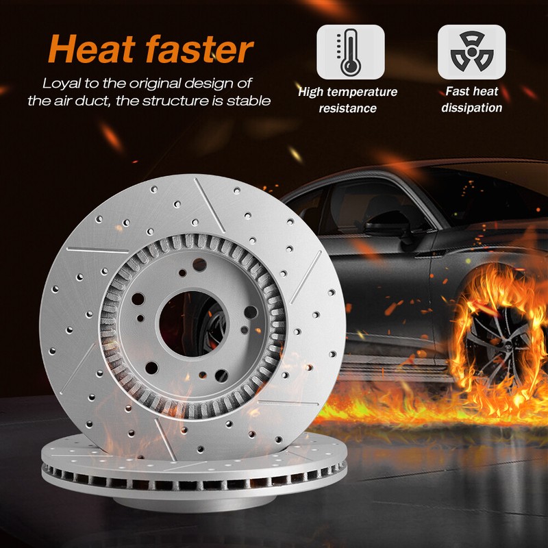 Front Drilled Brake Rotors+Brake Pads For Chevy SILVERADO 1500 GMC SIERRA 1500 gallery
