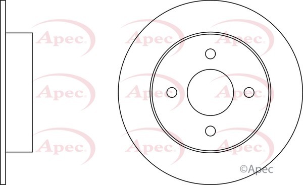 2x Apec Red Rear Brake Discs 240mm Fits Nissan Micra 432065F001