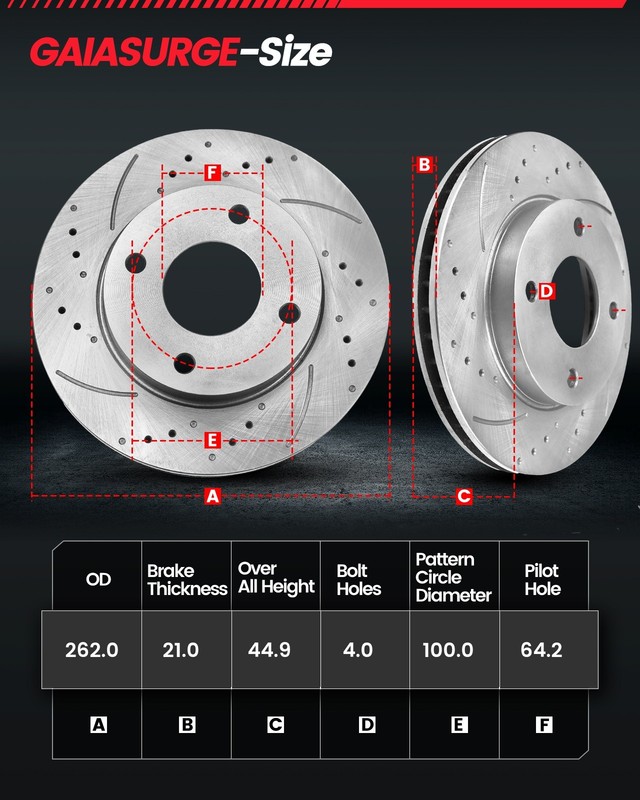 Front Drilled Brake Rotors & Brake Pads For 1999-05 Honda Civic 1997-05 Acura EL gallery
