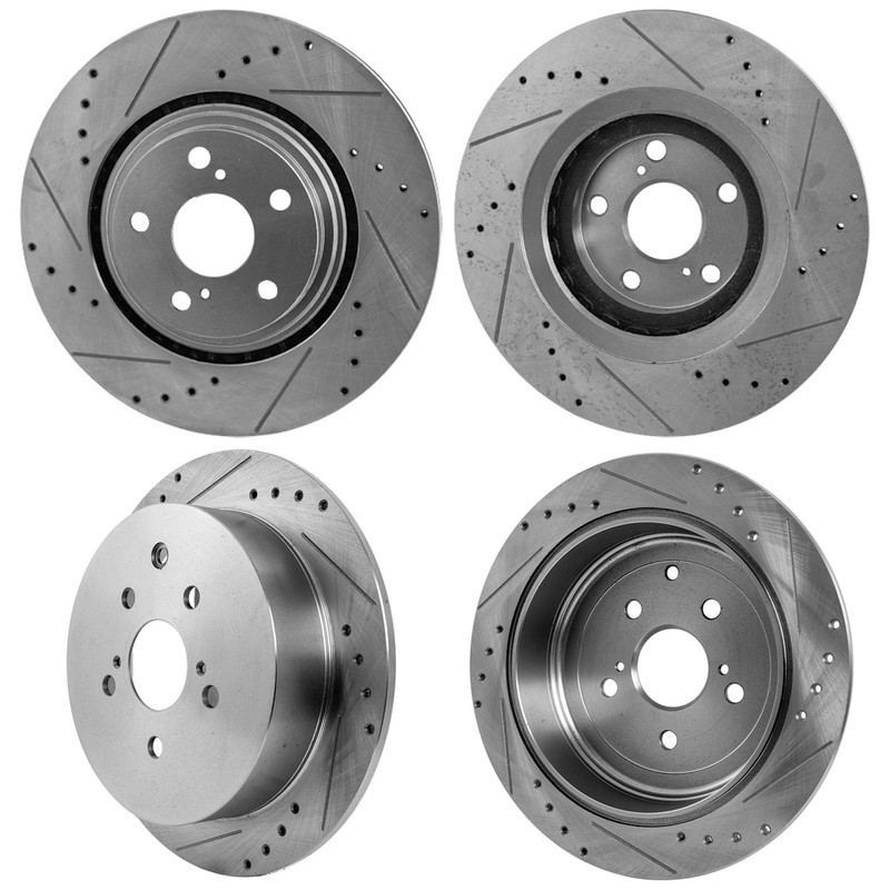 Front & Rear Brake Disc Rotors for Toyota Sienna Highlander Lexus RX350 RX450h