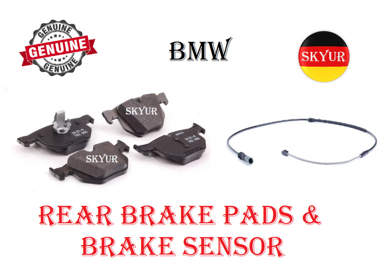 Rear Brake Pads & Sensor For BMW E60 E70 530i 525i 525xi 530xi 535xi X5 X6 OE