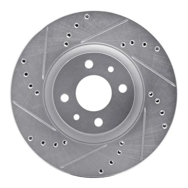 Genuine DFC Brake Rotor – Drilled and Slotted – Silver 631-07004L