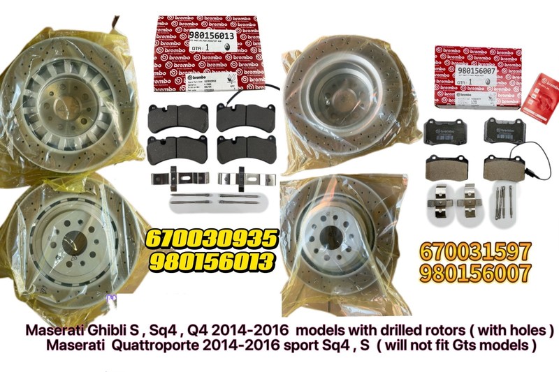 OEM GEN 2014-2016 Maserati Ghibli Quattroporte front rear brake pads rotors