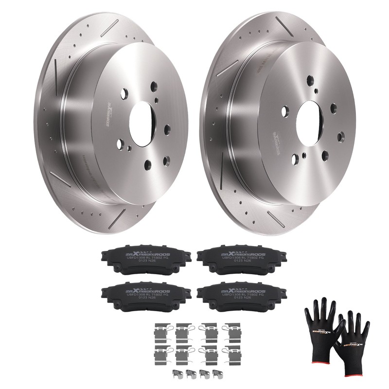 Rear Brake Rotors + Ceramic Brake Pads for Lexus RX350 RX450h Toyota Highlander gallery