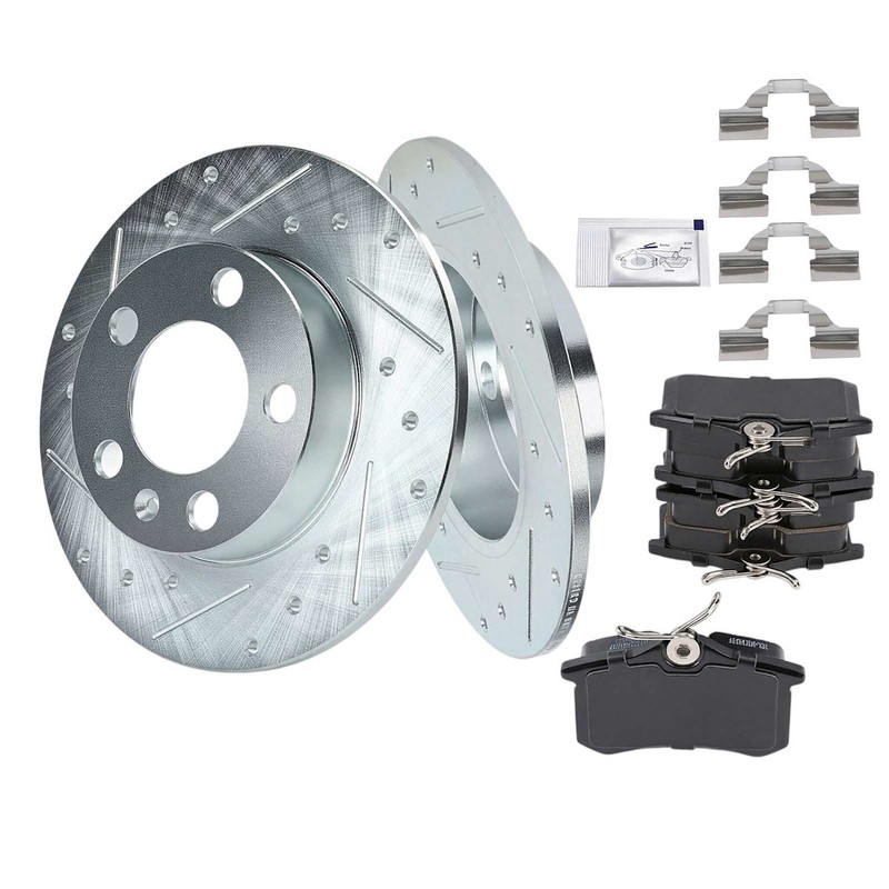 Brake Disc and Pad Kits 2-Wheel Set Rear for VW Coupe Sedan Volkswagen Golf City