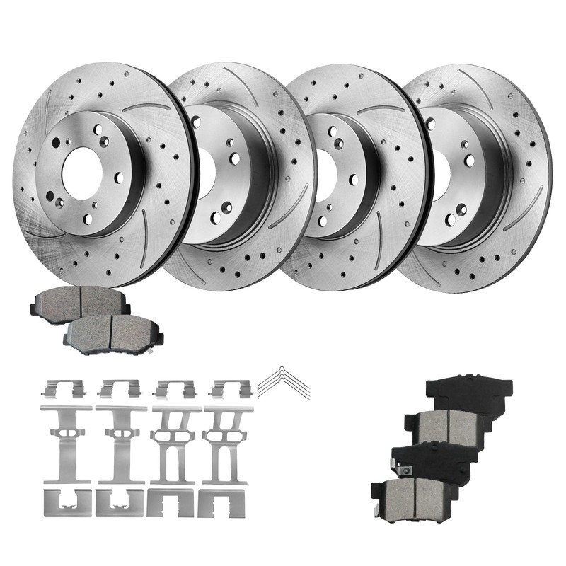 Front Rear Brake Rotors Ceramic Pads for 03 04 05 06 07 Honda Accord 2.4L L4