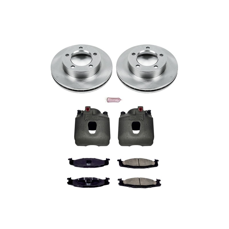 Powerstop Front 297mm Brake Discs Calipers Pads Kit for 1994-96 Bronco F-150 4WD