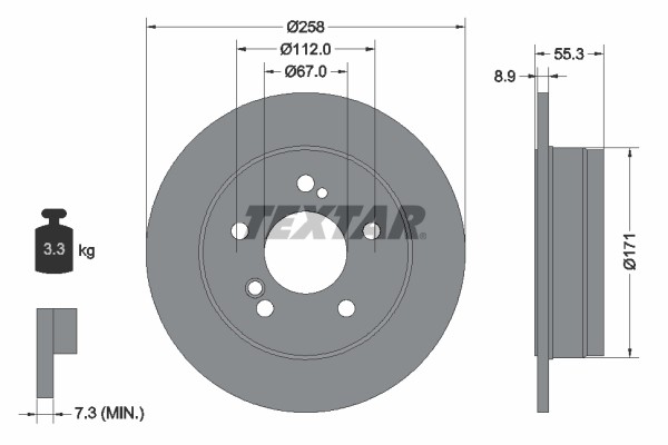 Textar 92032003 Brake Disc for Mercedes-Benz gallery