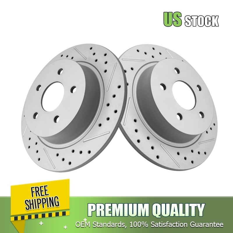 Rear Drilled Slotted Rotor for 2014 2015 2016 Ford Escape Transit Connect C-Max