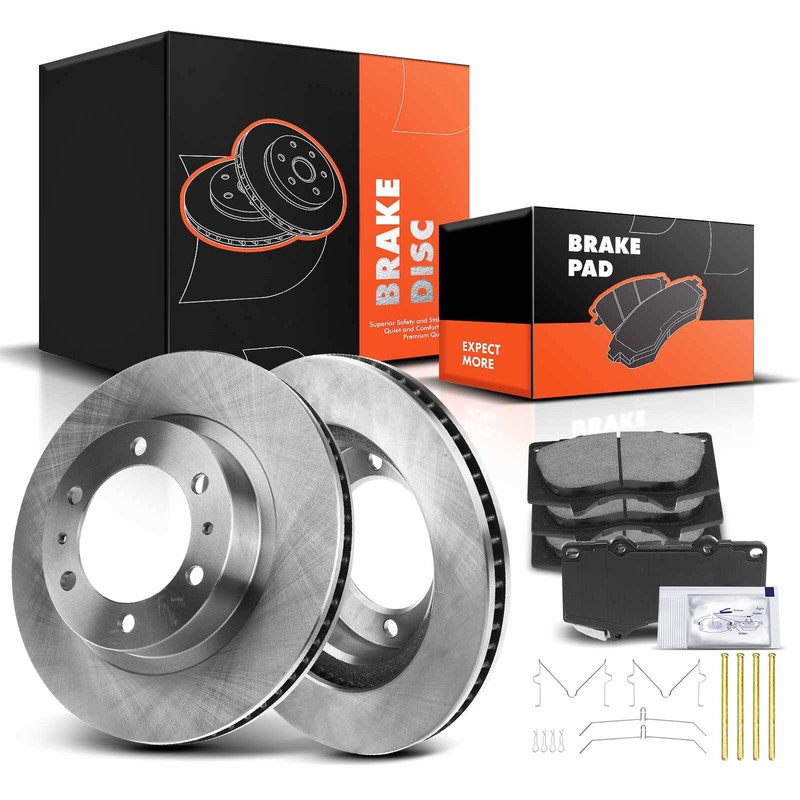 Disc Brake Rotors & Ceramic Brake Pad for Toyota Tacoma 05-21 4Runner Front Side