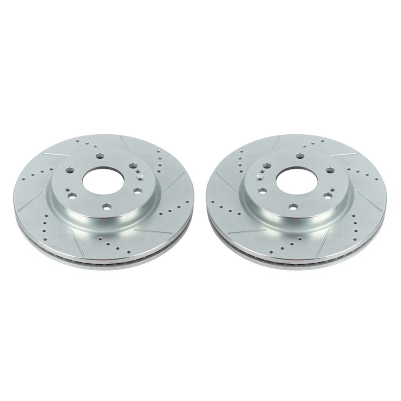 PowerStop Evolution Drilled Slotted Rotors Pair Front For Chevy Silverado 1500