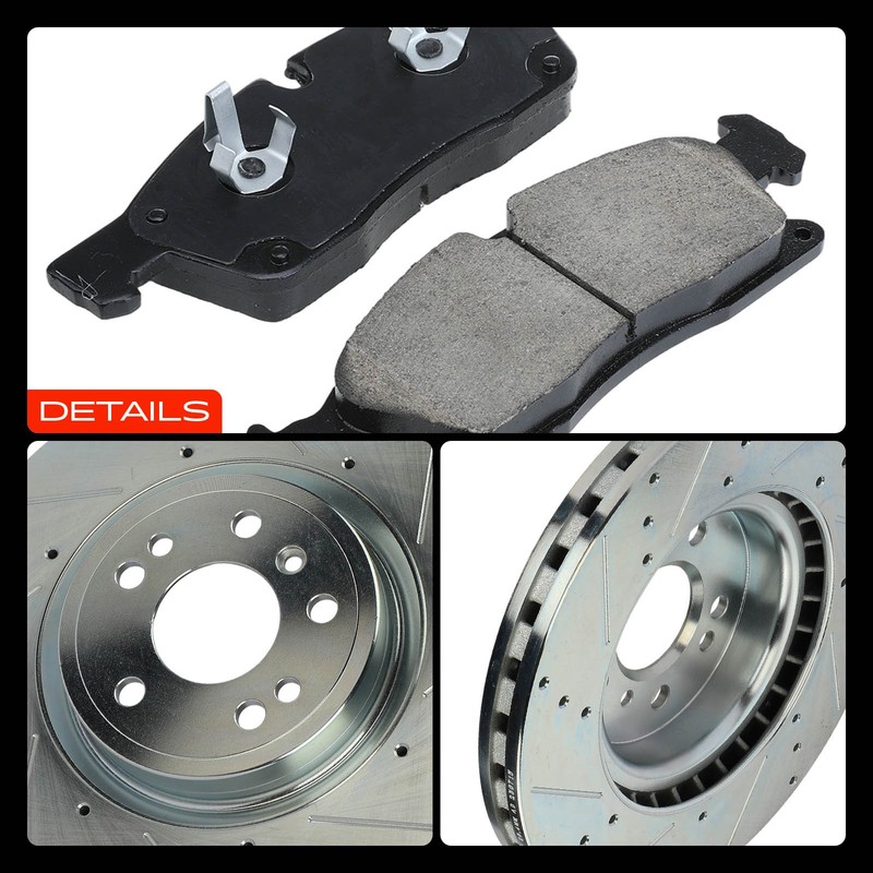 6Pcs Drilled Brake Rotors & Ceramic Brake Pads Front for Benz W166 ML350 GLE350 gallery