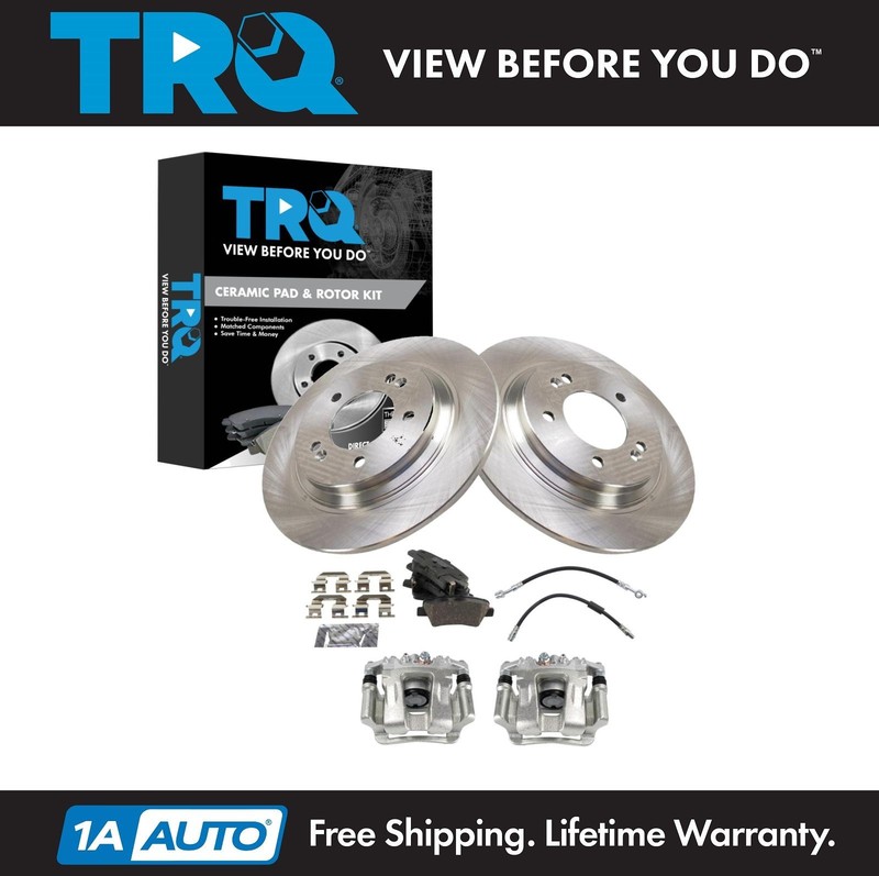 TRQ Rear Brake Pad & Rotor Kit Ceramic For 2016 Kia Optima