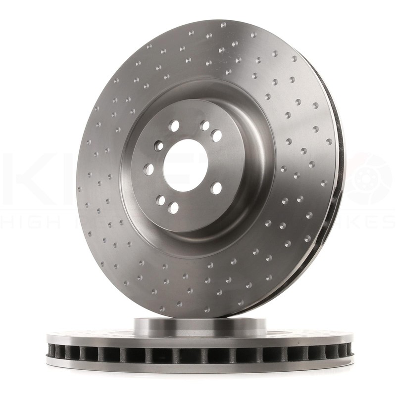 FOR MERCEDES ML63 R63 AMG 06-10 FRONT DIMPLED SLOTTED BRAKE DISCS PAIR 390mm gallery